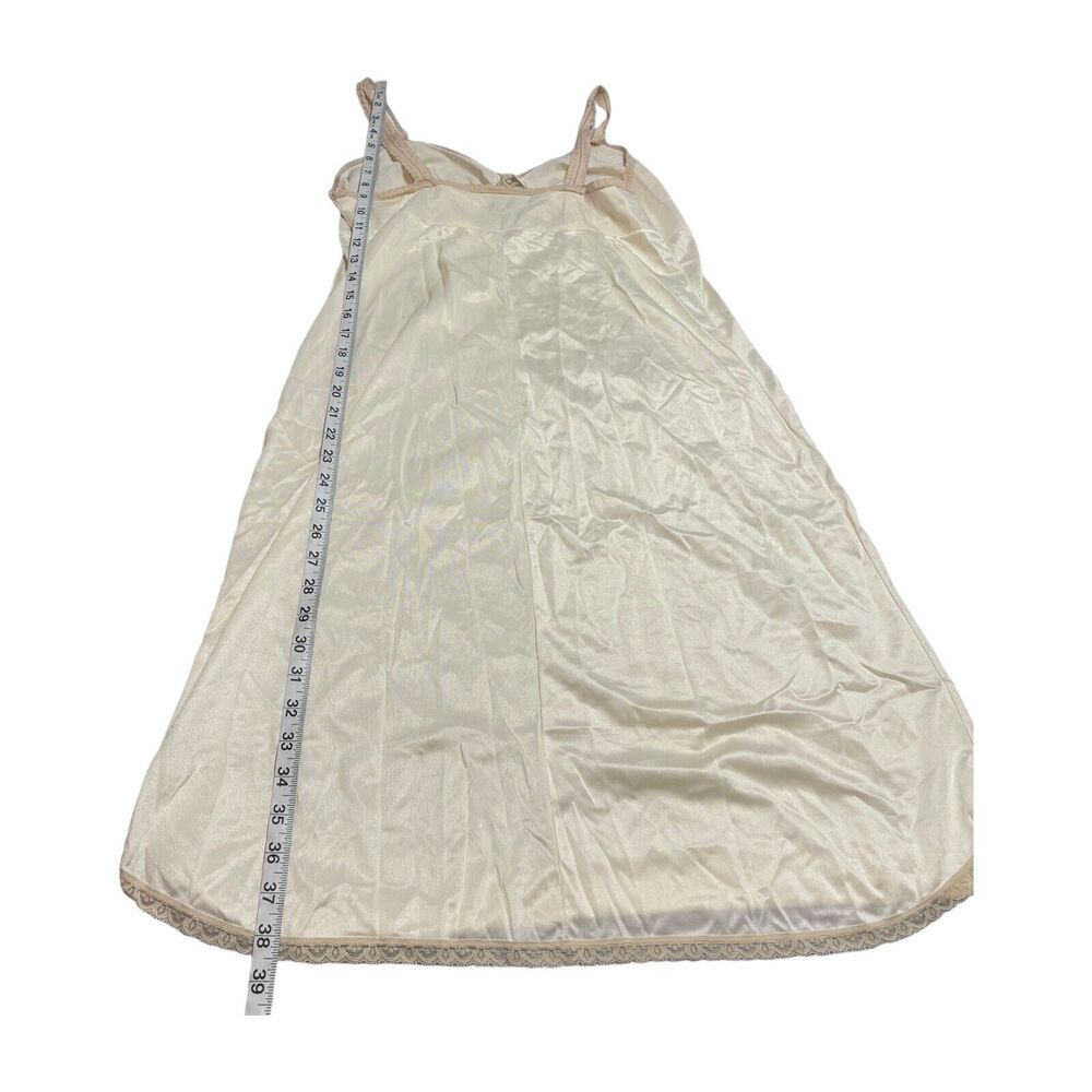 Women's Slip Dress Ivory Sleeveless Spaghetti Strap Feminine Lace Trim Pullover - Picture 6 of 6
